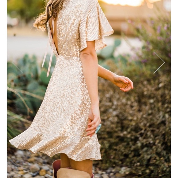southern fried chics gold sparkly dress - Picture 2 of 6